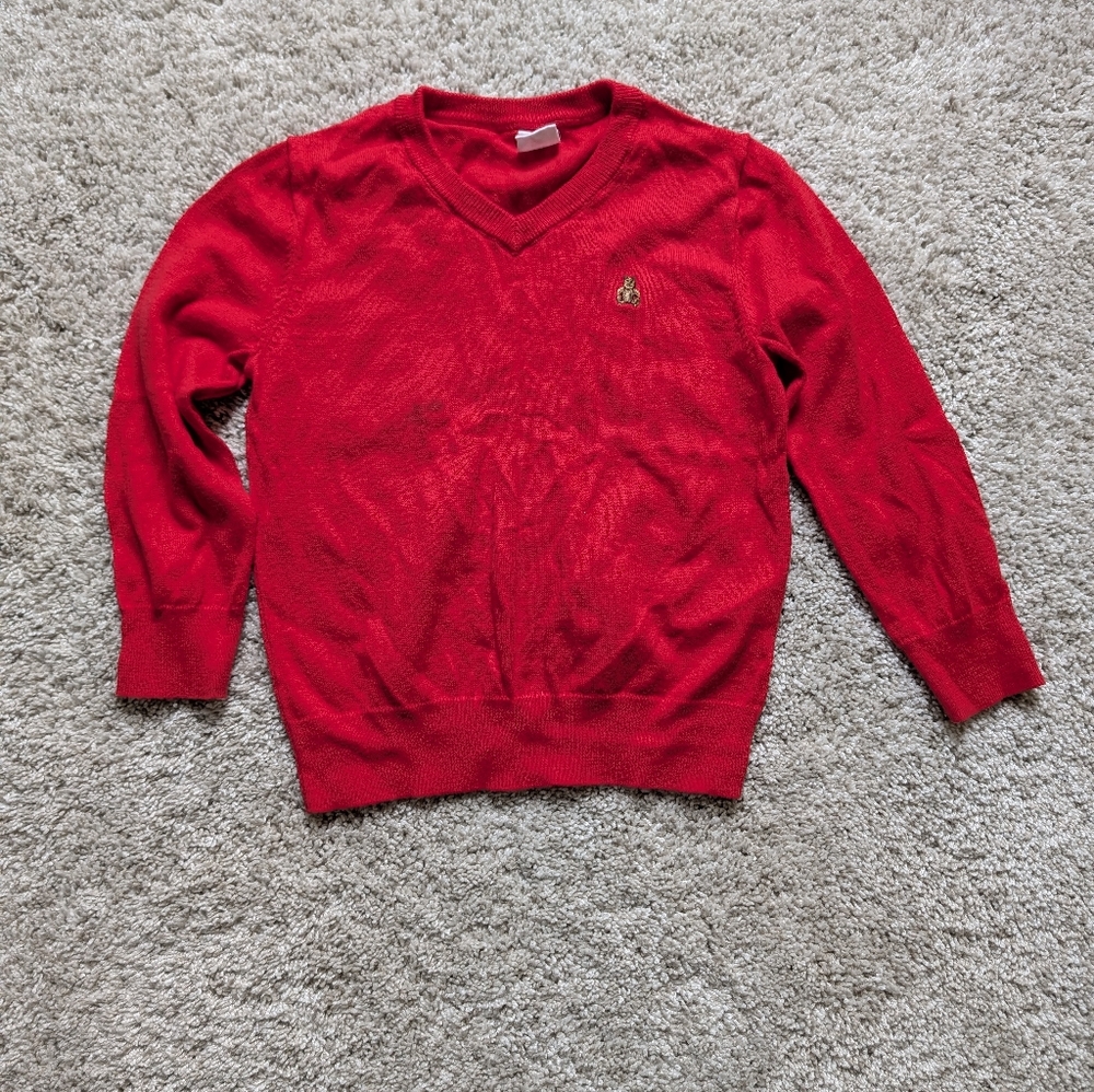 GAP Kid Red V-Neck Sweater - 3T
